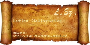 Löfler Szilveszter névjegykártya